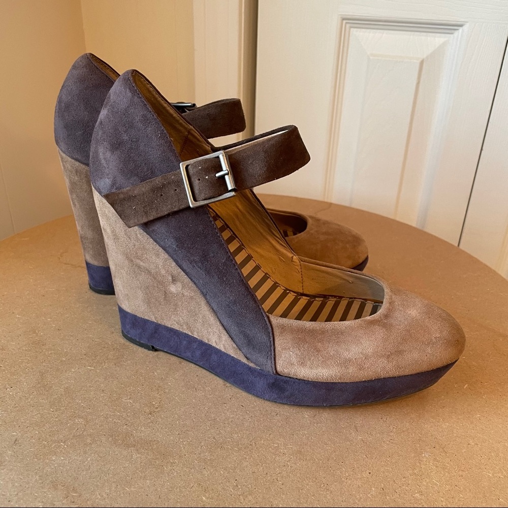 Splendid Larabee Colorblock Suede Wedges